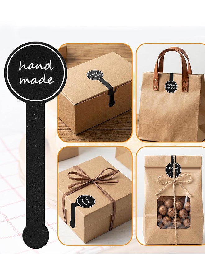 200 Pcs Handmade Food Baking Label Stickers Handmade Food Long Baking Seal Labels Retail Package Black Bakery Sticker Sealing Labels Tamper Proof Sticker for Lollipop Candy Bread Gift - Image 4